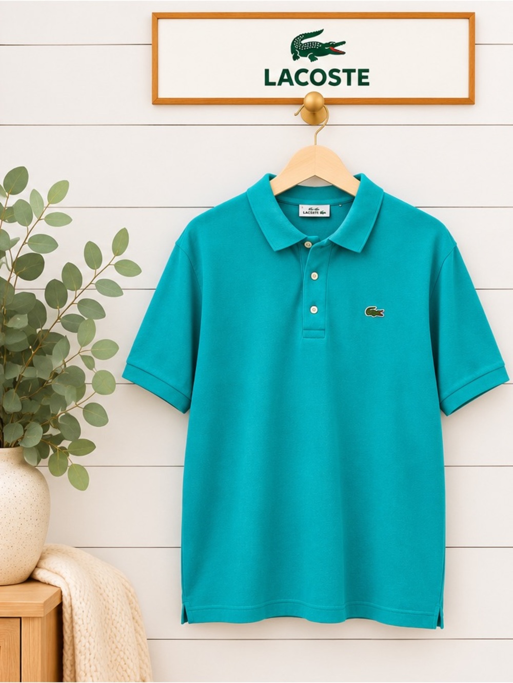 LACOSTE Turquoise Polo Shirt Size 8 (FR 8 / US 3XL) run Small